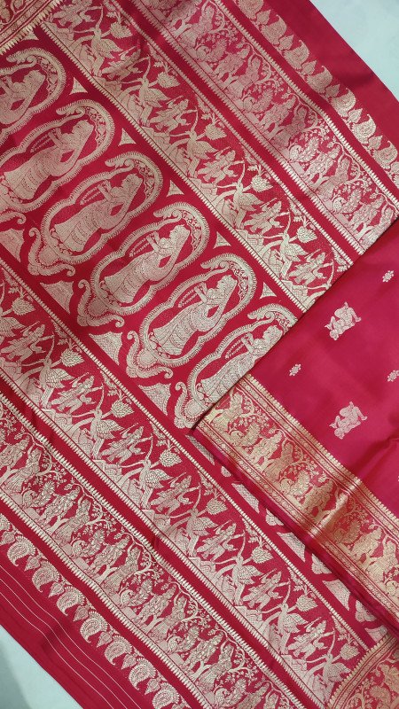 Baluchari Sarees Material Silk With Bp With Silkmark.