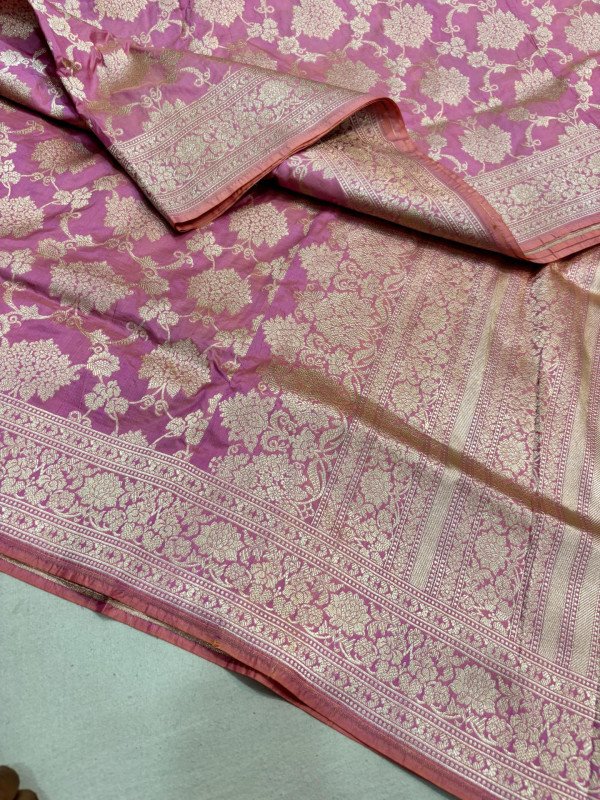 Pure Banarasi Katan *silk* Saree Handloom Made Beautiful Border And Pallu Design