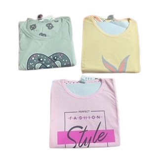 Three piece- Cotton Tshirt, Shorts and Full Pant Set for Girls