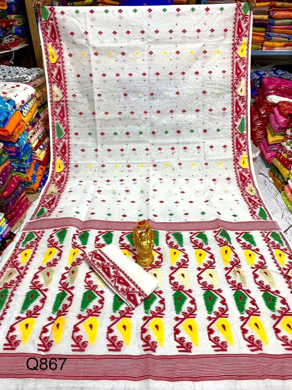 Cotton jamdani sarees with BP