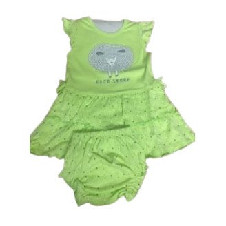 Green Frock With A Pant Set Dresses For Baby Girls