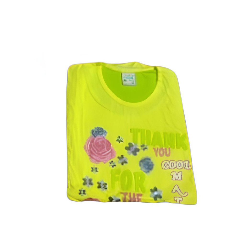 Smart Pure Cotton Yellow Tshirt And Light Green Pant For Girls