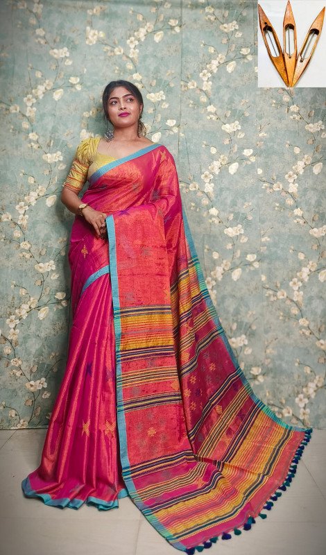 Pure Tissue Kantha Weaving Saree With Bp