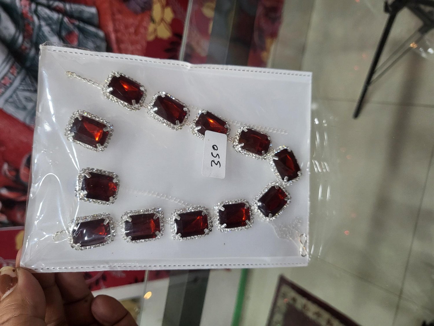 Maroon Stone Set Artificial Jwellery