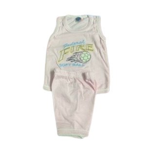Embroidered Half T-shirt And Half Pant For Infants (Size - 0)