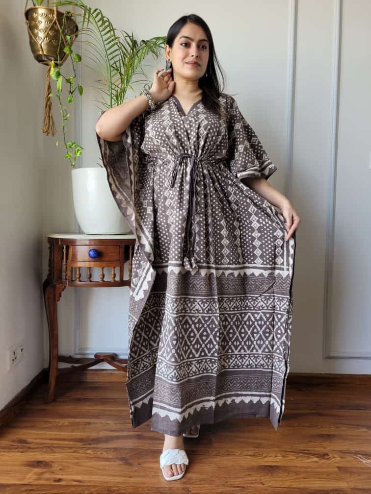 Exclusive Collection Of Hand Block Printed Cotton Kaftans In Multiple Colours