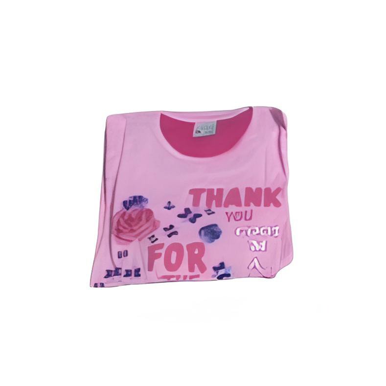 Smart Pure Cotton Light Pink Tshirt And Dark Pink Pant For Girls